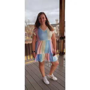 Pastel Striped Mini Dress