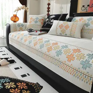 Boho Style Geometric Pattern Sofa Cover, 1 Count Non-slip Sofa Slipcover, Decorative Cover for Home Living Room, Home Decor