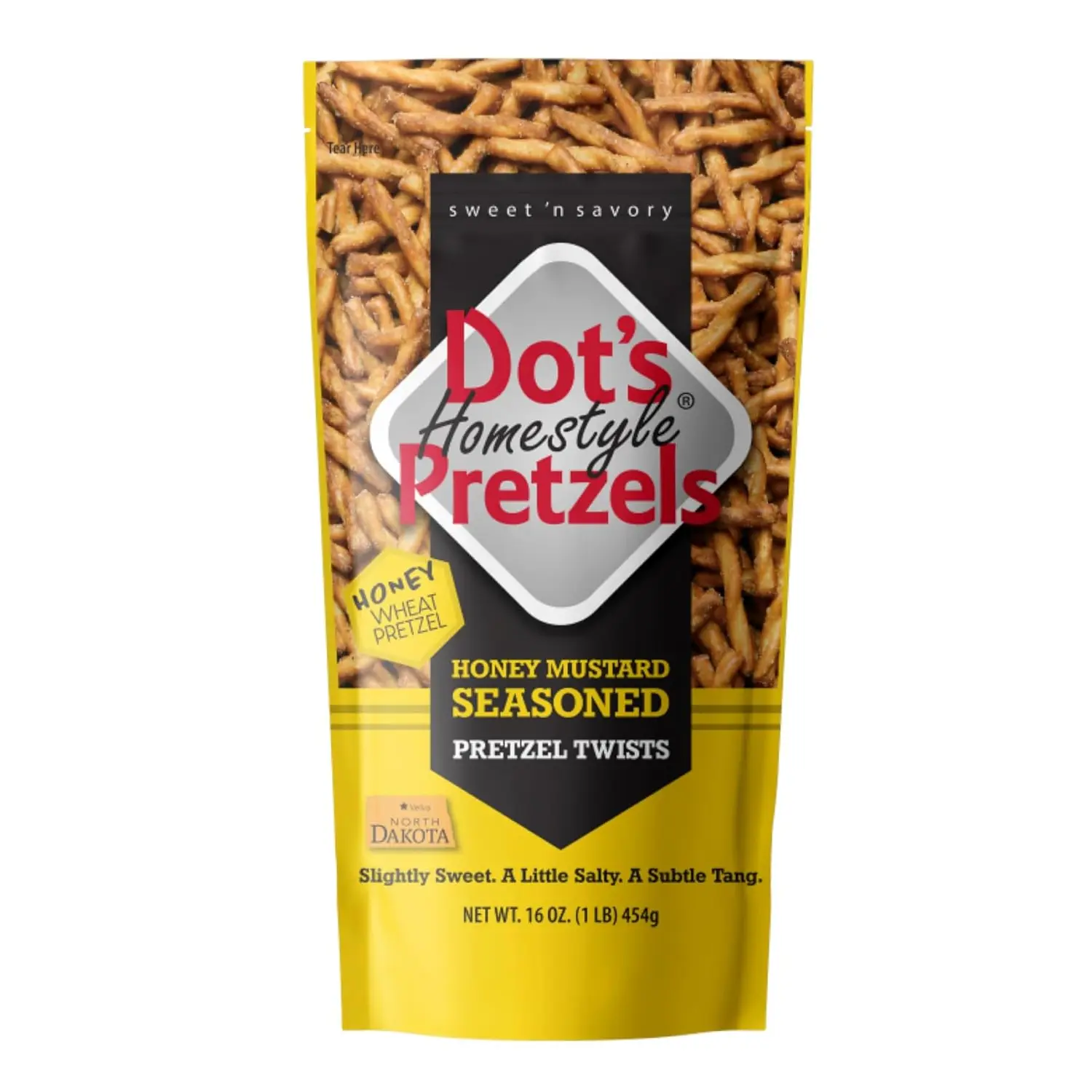 Dot's Pretzels Honey Mustard Seasoned Pretzel Twist Snack, 16oz Grocery Sized Bag