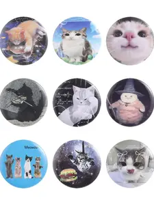 9-Piece Wizard Cat Violin Cat Math Formula Cat Tinplate Soft Button Pin ，Cute Anime Cat Meowzer Band Metal  Brooch ,Backpack Clothes Lapel Jacket Badge ,Fashion Cartoon Jewelry Gift, Unisex Daily Accessory, Flower Brooch Pin