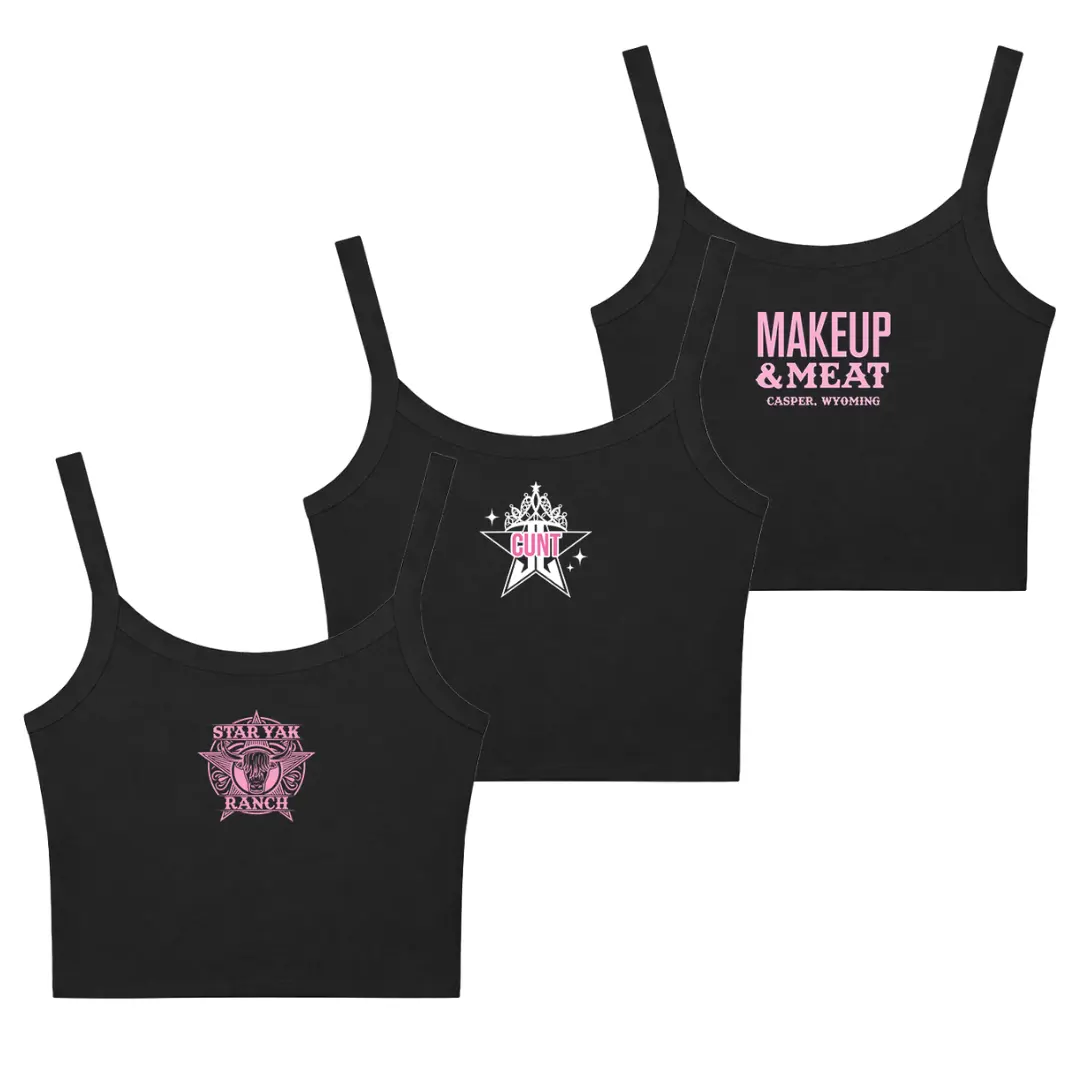 Black Cropped Tanks with Logo Design