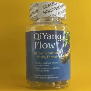 QiYang Flow Herbal Supplement for Blood Circulation, Energy & Male Vitality – 40 Capsules