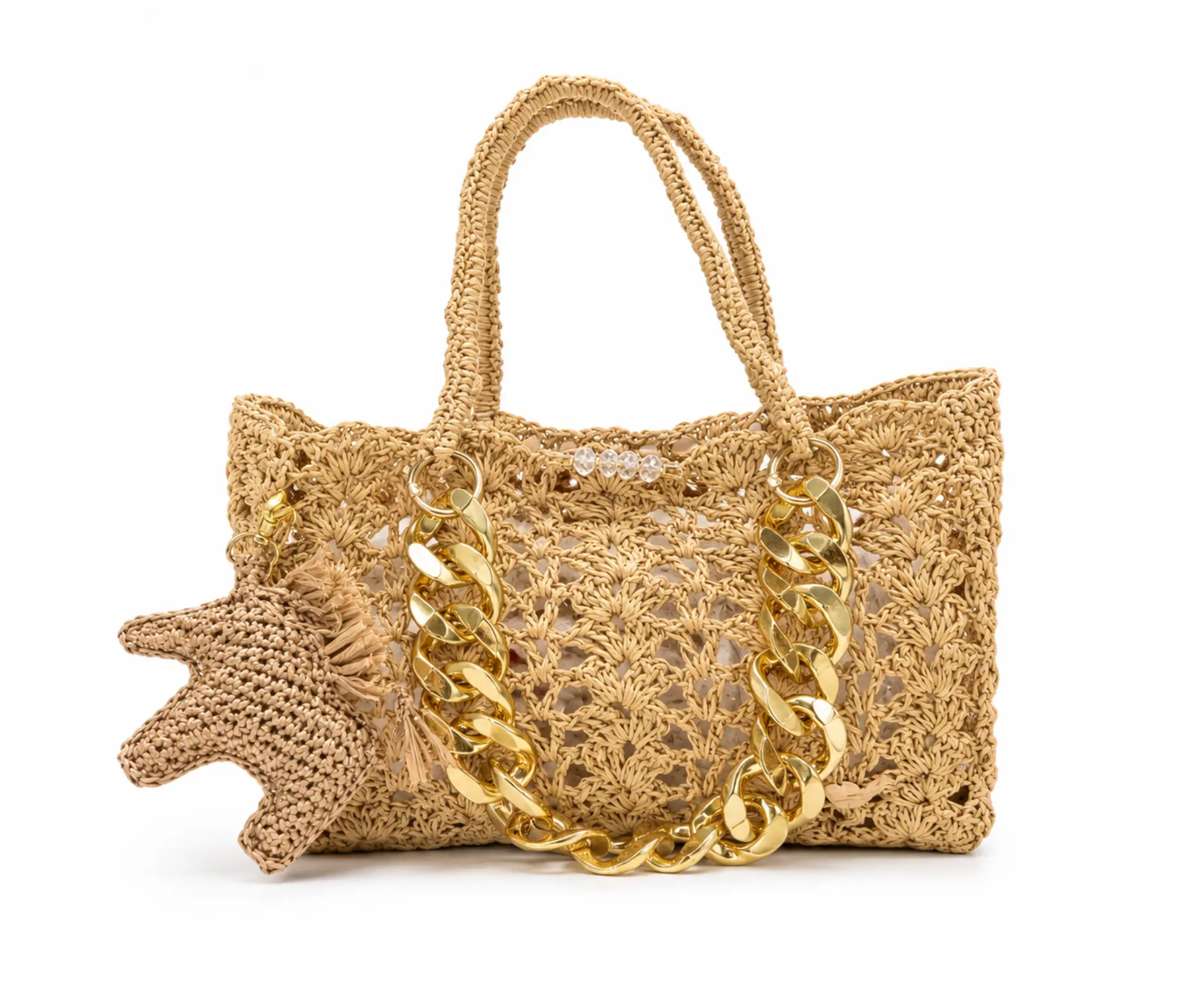RAF beige Raffia Handbag | Handmade in Italy & Mexico