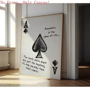 Ace of Spades Poster, Motivational Style No Frame Wall Art, Home Decorative Artwork, Perfect Gift for Girlfriend or Boyfriend