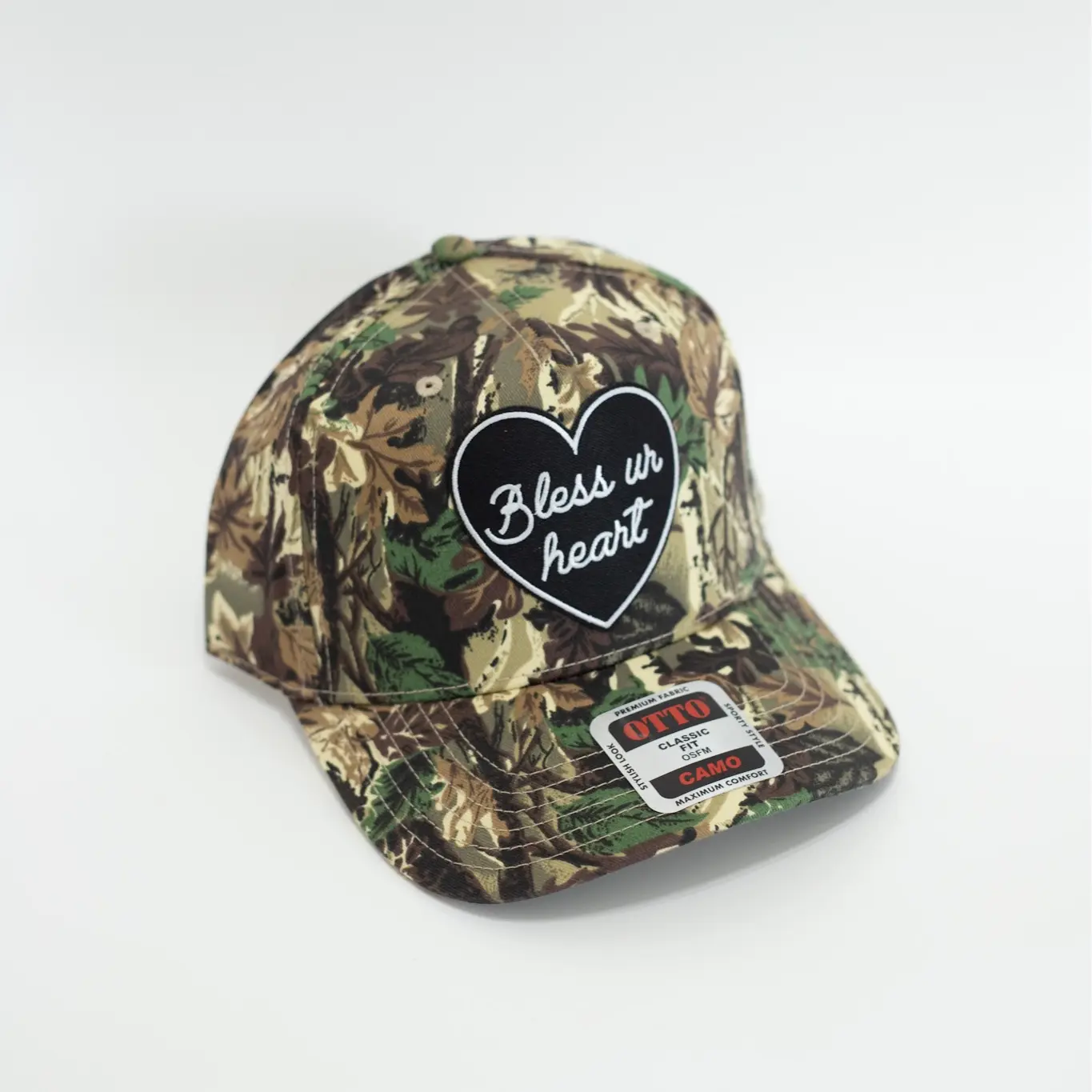 Coastal Cowgirl Bless Your Heart Patch Camo Trucker Hat