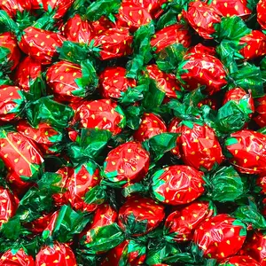 Strawberry Hard Candy 1 lb Bag, Individually Wrapped Strawberry Filled Candy, Classic Fruity Hard Candy, Approx. 85 Pieces