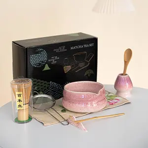 8pcs Japanese Gift Box Set, Style Matcha Bowl Tea Set, Perfect for Tea Lovers, High-Quality Matcha Accessories, Matcha Kit Set