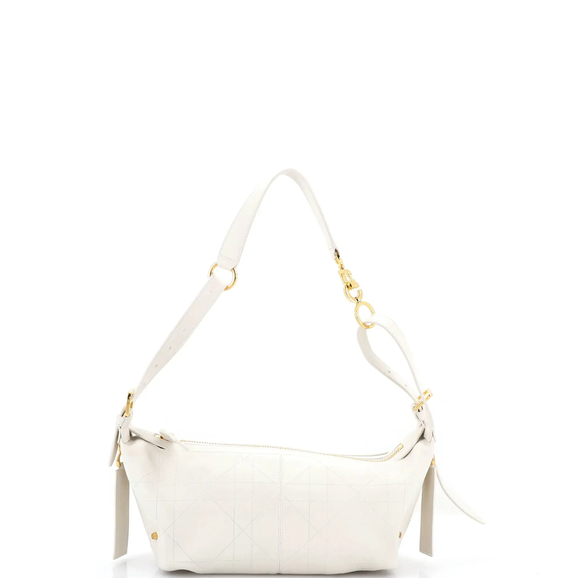 Pre-owned Dior Leather Shoulder Bags Christian D Journey Bag Macrocannage Quilt Calfskin Small by Rebag