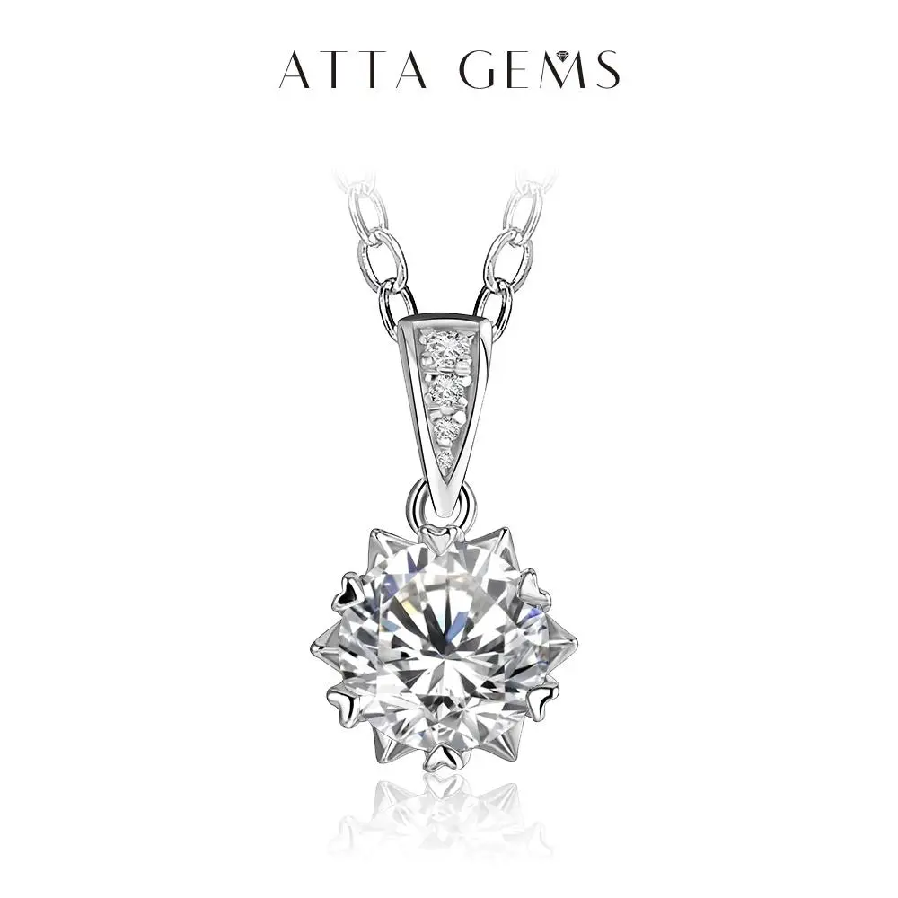 D Color Synthetic Moissanite Jewellery Pendant for Women, Elegant Single Gem Solitaire Necklace with an Adjustable Length Chain for Daily Wear, Adjustable Length Necklace, Single Gem Necklace