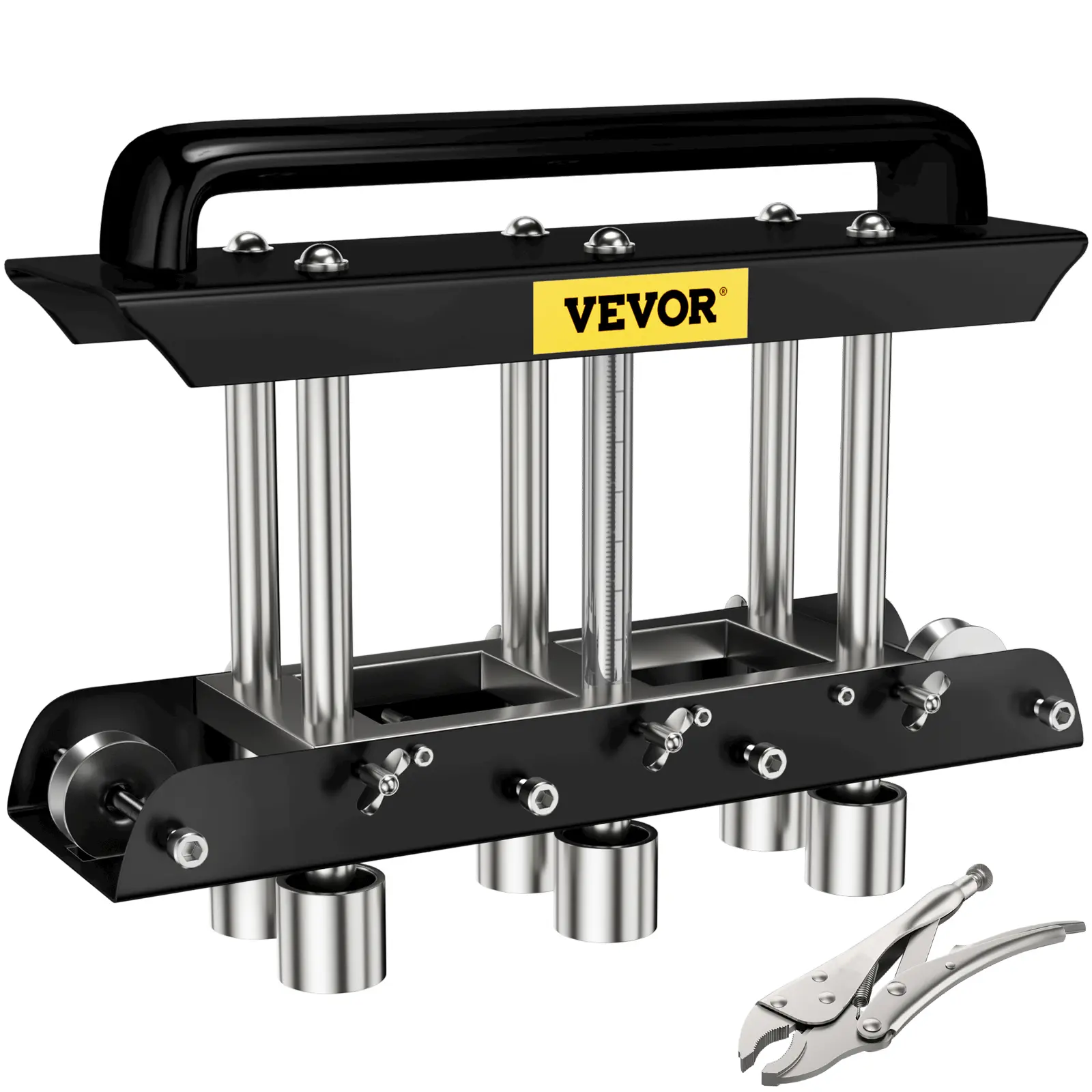 【summerfinds】VEVOR Three-Station Edge Roller, Large Radius, 0-90° Bending Angle Sheet Metal Brake, Quickly Adjusts for Making 0.63\"-5.7\" Bends in 30-19 Gauge Steel, for Clean Crisp Bends in Metal Roofing Materia