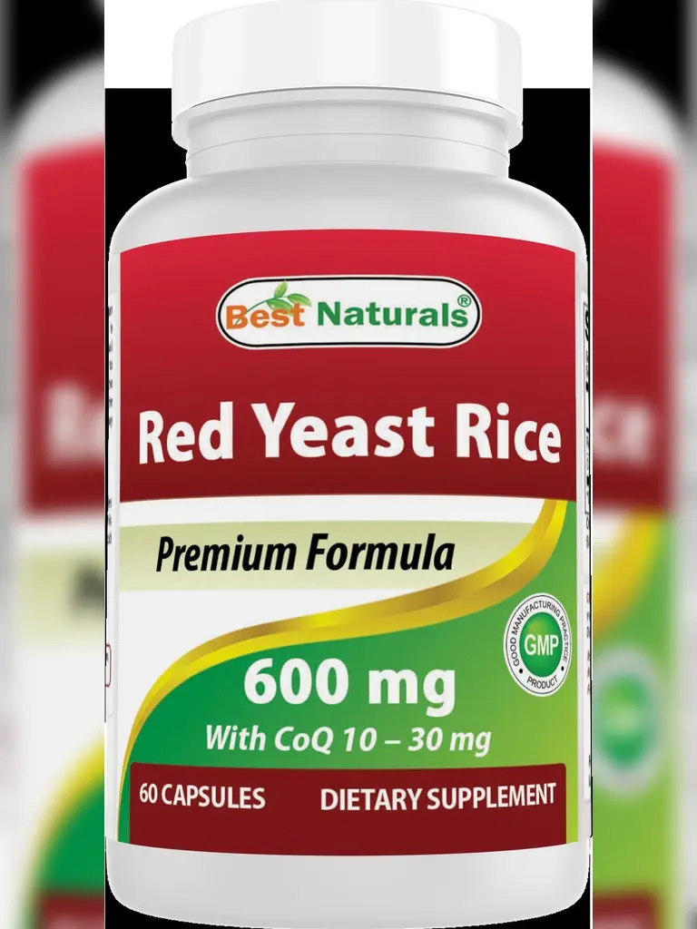 Best Naturals Red Yeast Rice with COQ10 60 Capsules - Contains 600 mg of Red Yeast Rice and 30 mg of CoQ10