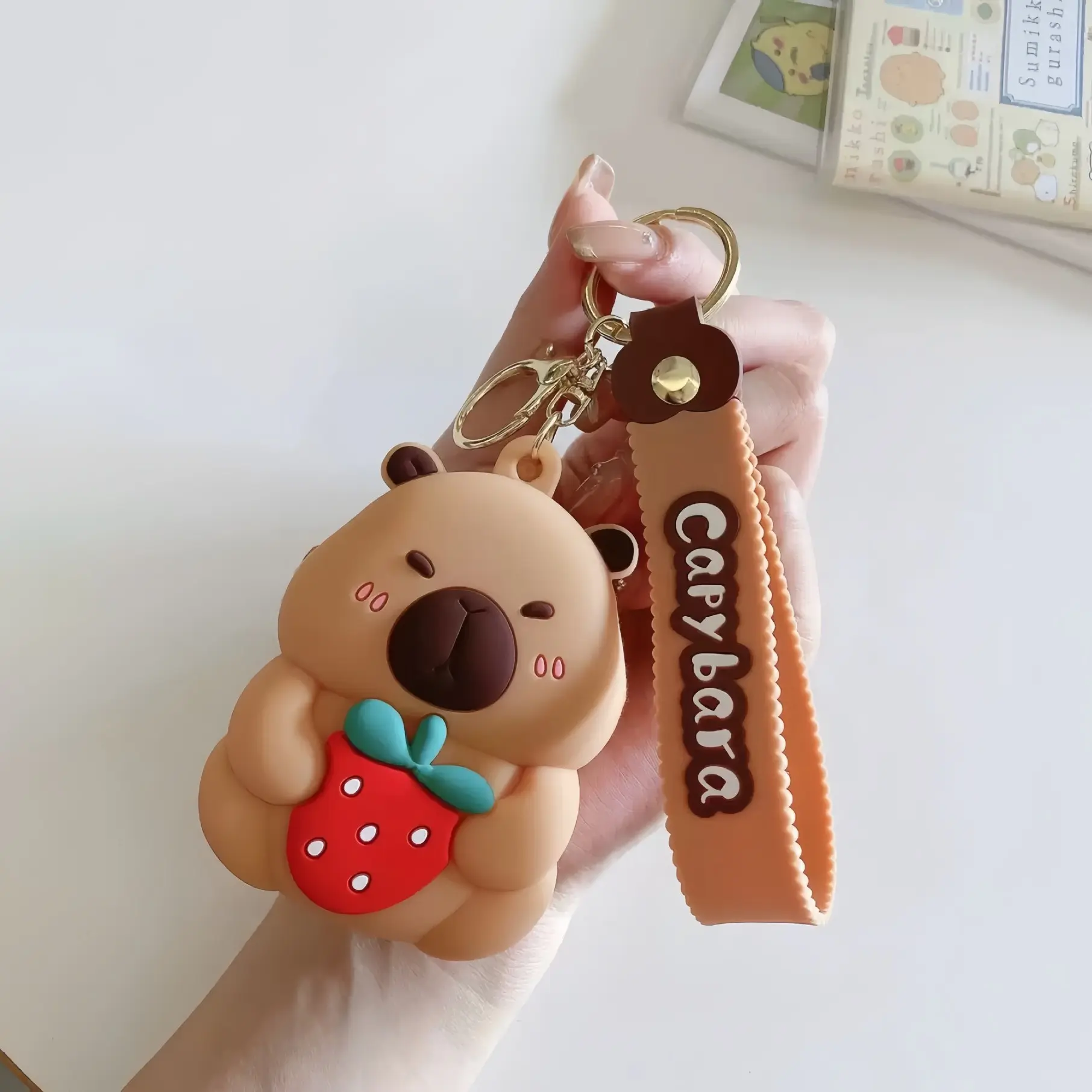 1 Pc Capybara Silicone Coin Purse Keychain – Cute mini wallet and bag charm for coins, keys and small accessories. Soft portable pouch with kawaii design, perfect backpack hanging decoration and everyday carry organizer. Cute Keychains