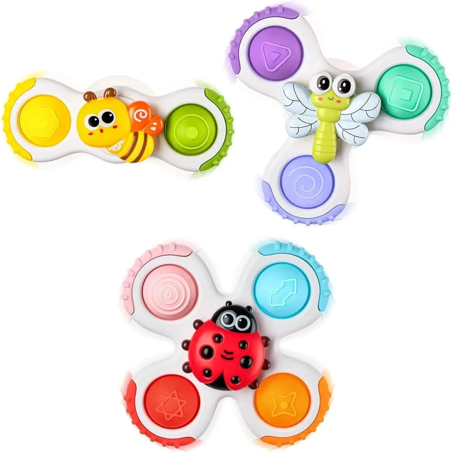3 PCS Pop up Suction Cup Spinner Toys| Spinning Tops Birthday Gift