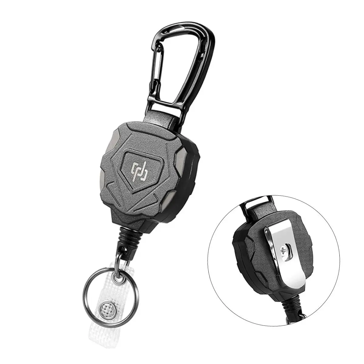 Retractable Carabiner Badge Holder, Mountaineering Buckle Badge Clip, Identity Card Rollable Buckle, Easy Pull Buckle Badge Holder for Office Outdoor Camping Hiking, Badge Reels, Tactical Id Holder, Retractable Badge Holders