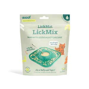WOOF LickMix Dog Treat Spread, Bacon & Cheese Flavor Treat for Slow Feeder Lick Mat