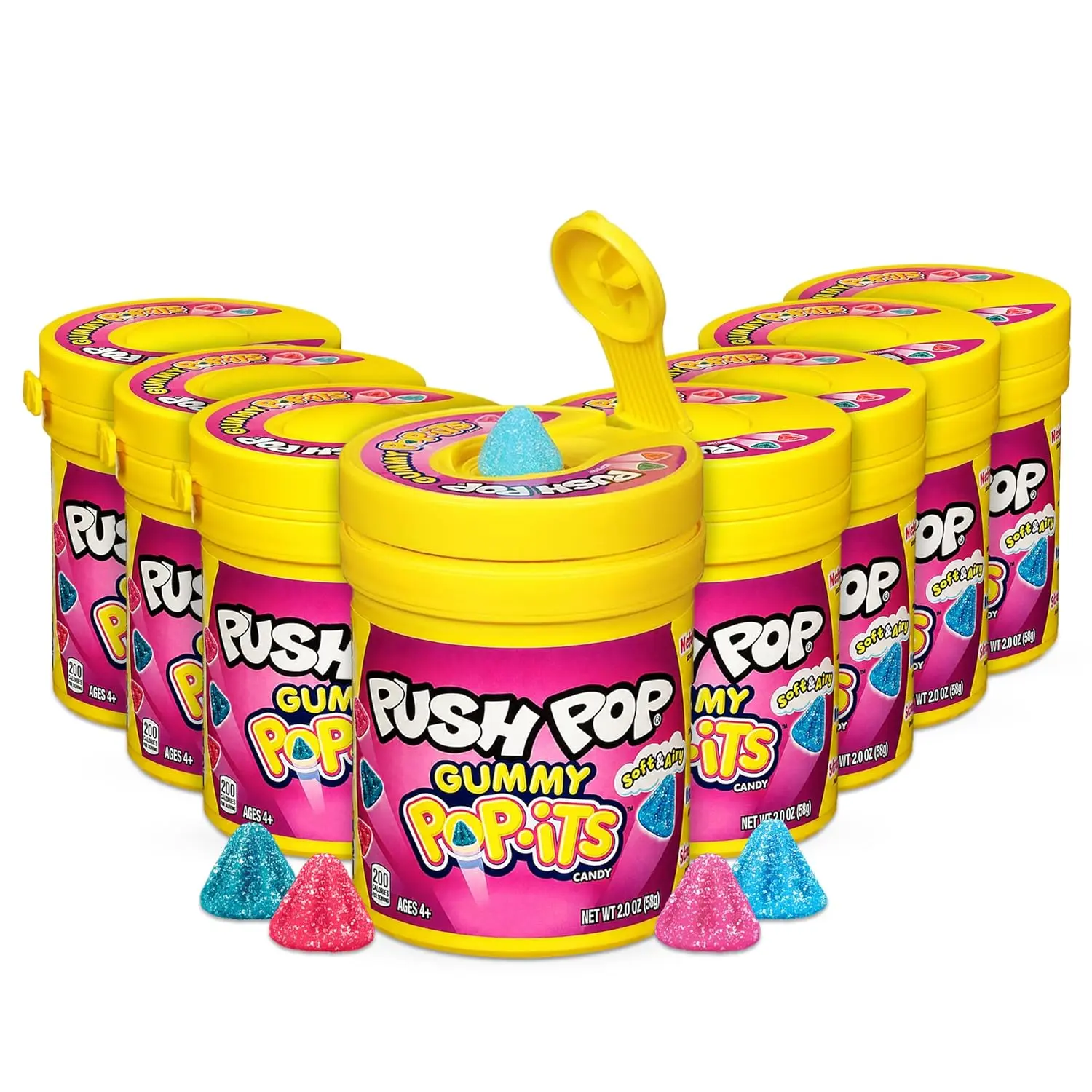 Push Pop Pop-Its Candy Gummies 8 Ct | Individually Wrapped Fruity Gummy Candy | Assorted Flavors | Fun Pop-It Shape | Perfect for Birthday Parties, Goodie Bags, Party Favors & Kids' Treats