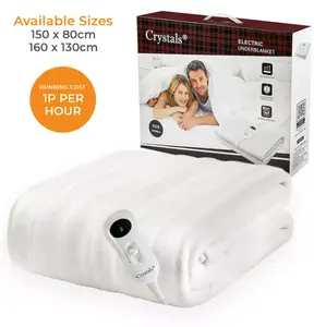 Electric Heated Under Blanket Comfort Control Fast Heat Up Cosy Warm Washable