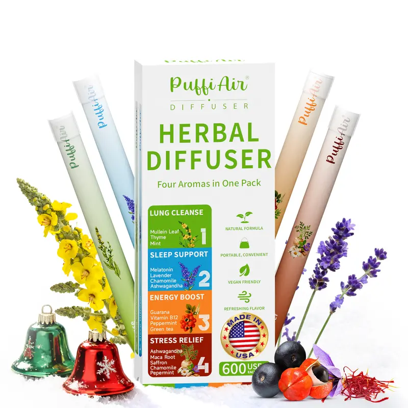PuffiAir pure herbal for body health and tongue air freshing,herbal support pen relaxation diffusion stick Solution