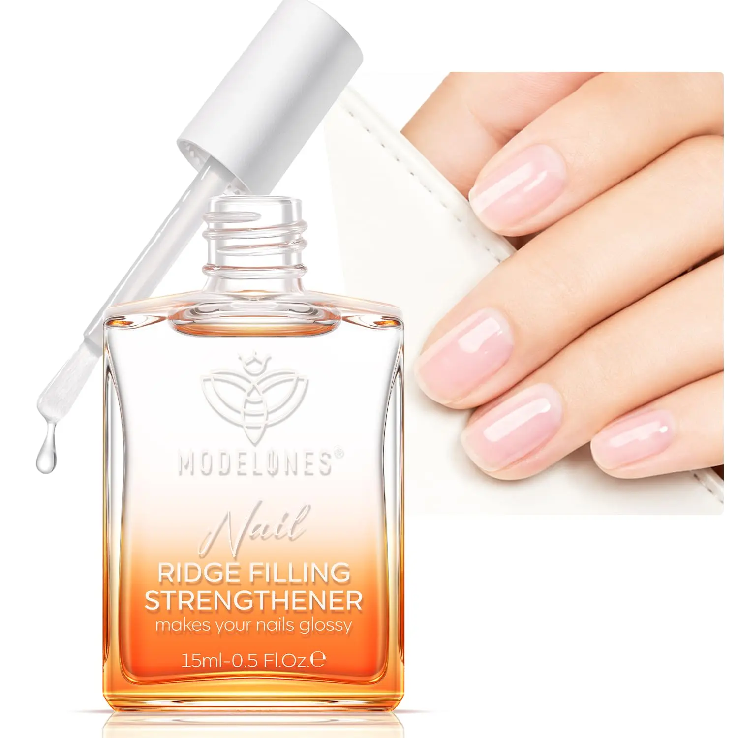 Modelones Nail Strengthener and Growth, Clear Nail Polish, Nail Hardener | Nail Repair Nail Hardener Extra Strong and Growth Natural Strengthening Concealer Nail Stuff Care Gifts Women Toenails 15ml