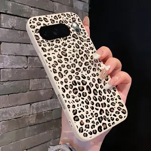 Leopard - print Elegance Pattern Rounded Edge Phone Case for Google Pixel 10 9 XL 8 7 Pro A Shockproof Full Camera Protection Durable Slim Liquid Silicone Cover Smartphone Casing