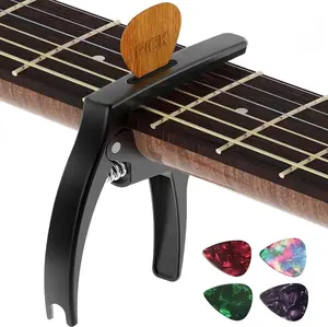 Guitar Capo,3in1 Zinc Metal Capo for Acoustic and Electric Guitars (with Pick Holder and 4Picks),Ukulele,Mandolin,Banjo,Guitar Accessories