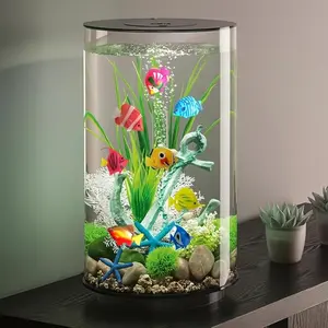 7 floating aquarium fish sets, suitable for realistic plastic tropical fish and Aquatic Plants decoration in aquariums and bathrooms. Fish Tank