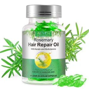 Rosemary Oil Hair Vitamins Capsules, 1 Set 40 Capsules Hair Care Serum Oil, Deep Moisturizing & Smoothing Hair Treatment Oil for Women & Men