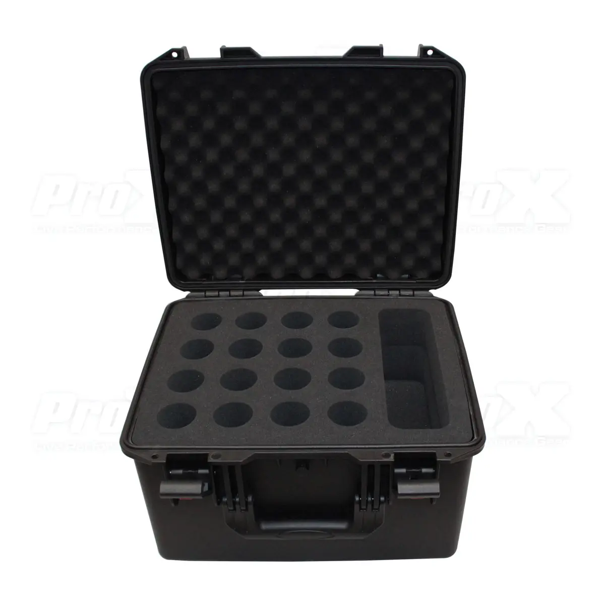 ProX XM-1216MIC VaultX Watertight Microphone Case with Custom Foam Insert, Holds 16 Handheld Units