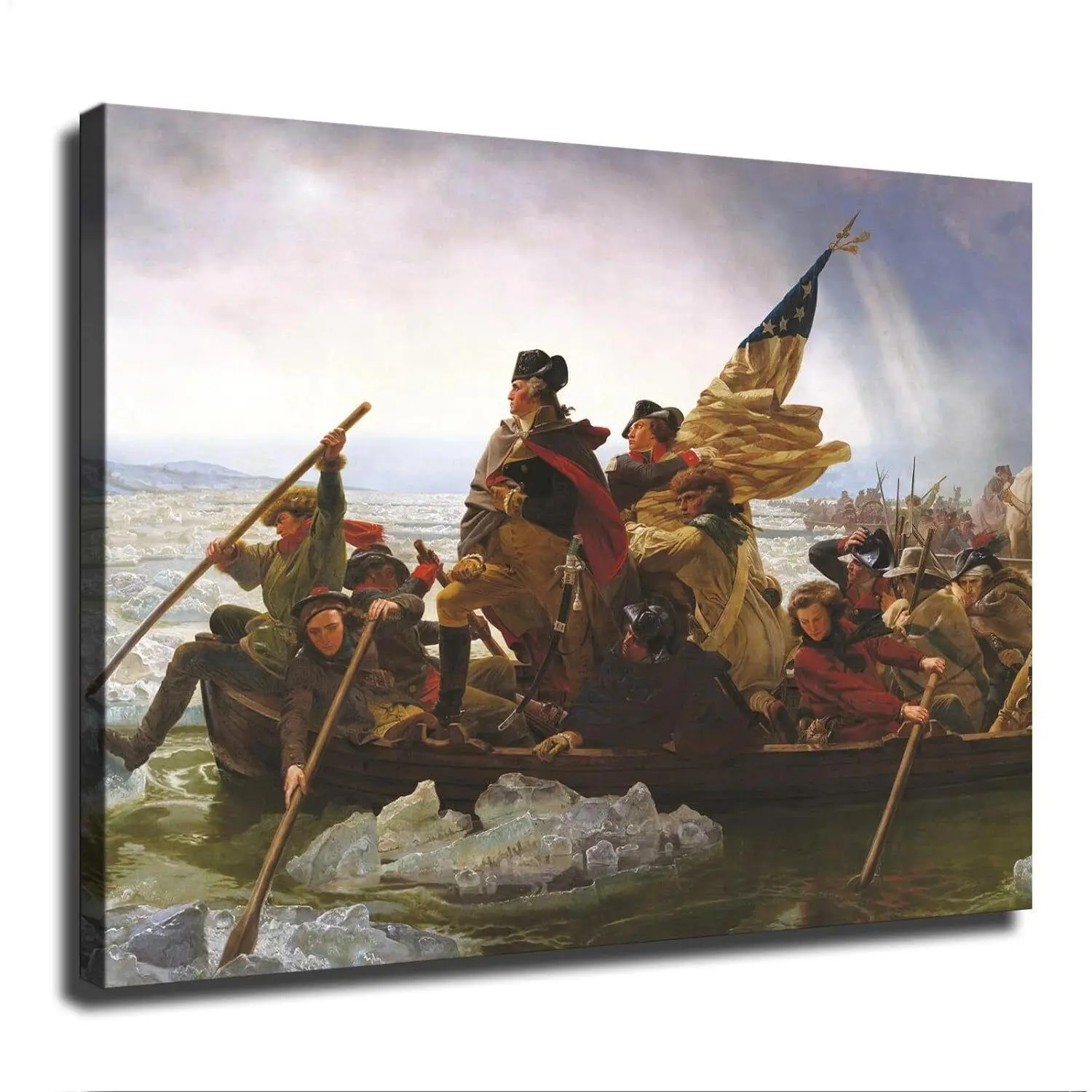George Washington Crossing Delaware River Poster Canvas Painting - Decorative Artwork, Wall Decor for Room Ornaments, Artistic Print Home Supplies