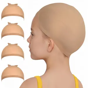 Wig Cap, 4 count Wig Cap for  Light Brown. Stretchy Stocking Caps for Wigs,  for Halloween, .
