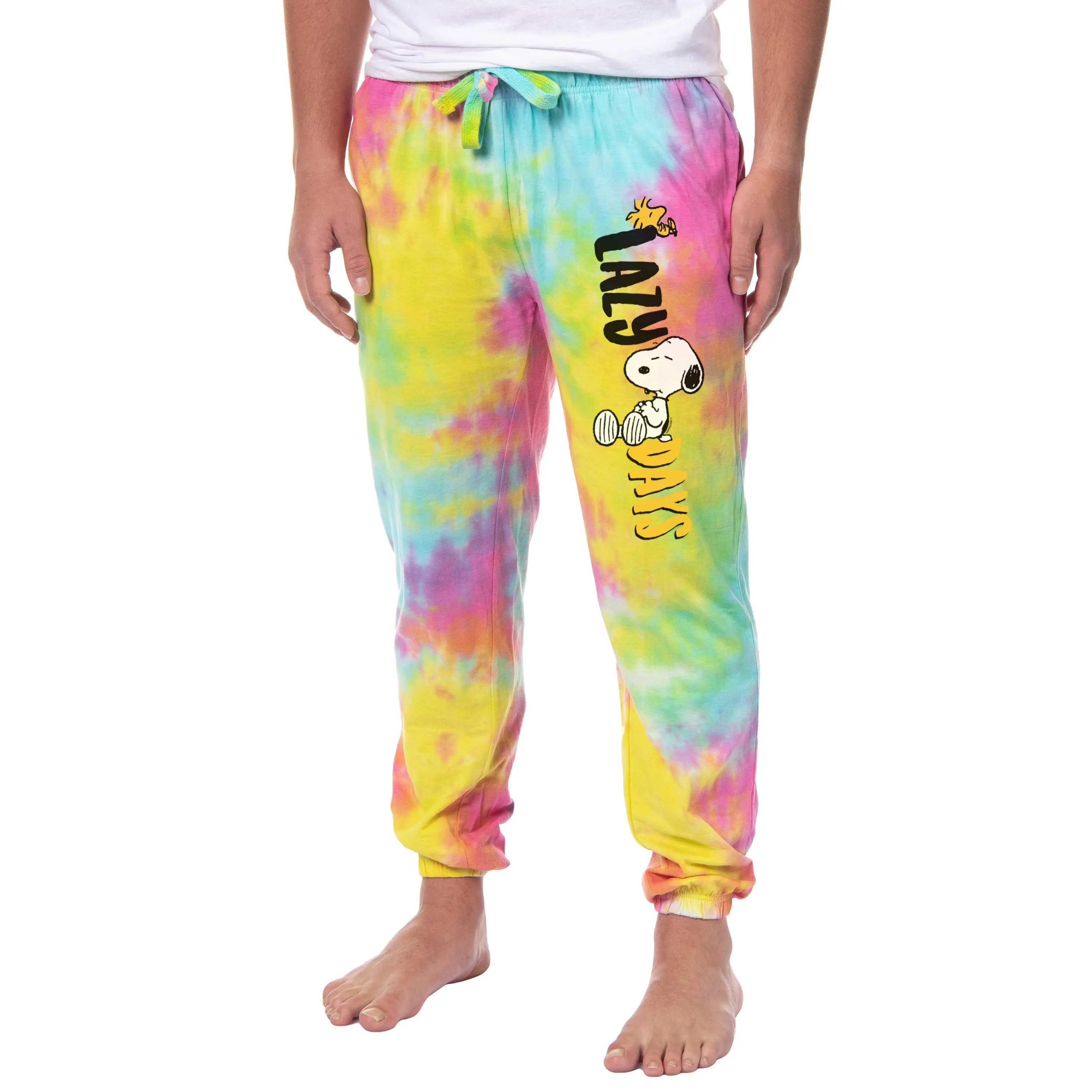 Peanuts Men's Snoopy Woodstock Lazy Days Sleep Jogger Pajama Pants