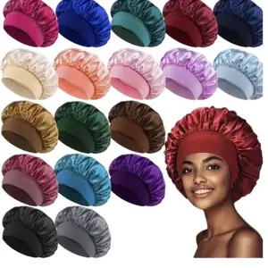 3 pack Solid Color Satin Sleeping Bonnet, Adjustable Satin Bonnet, Soft Satin Heatless-Styling Tool for Natural Hairstyles and Curly Hair, Fashionable Hair Accessories for Women & Men