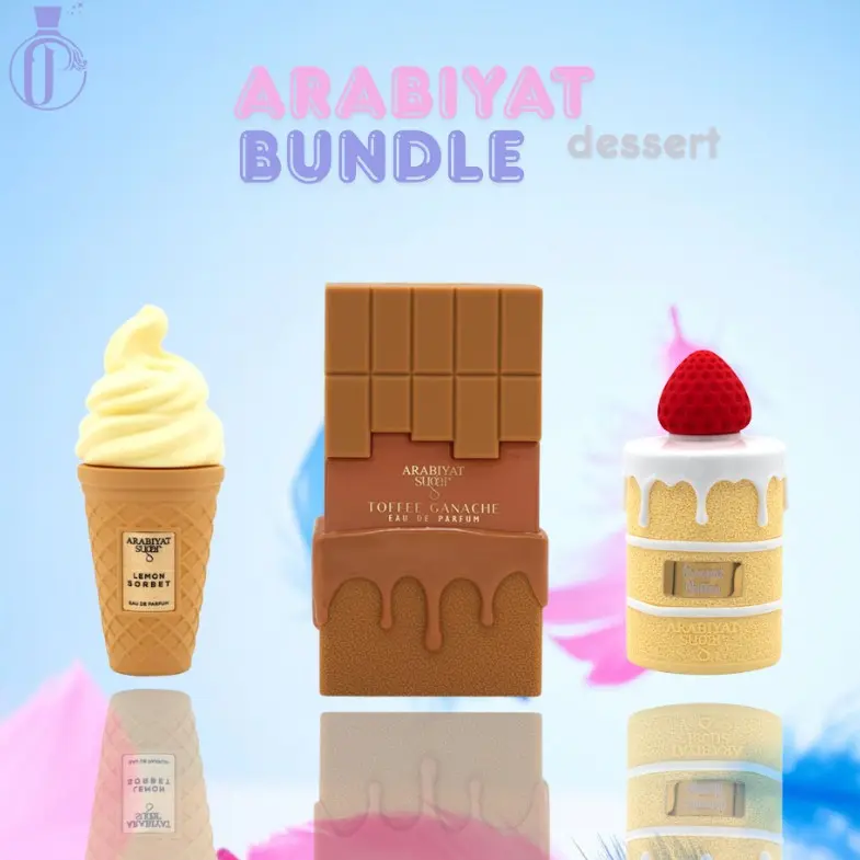 Arabiyat Sugar Bundle | Lemon Sorbet + Toffee Ganache + Coconut Chiffon | Unisex Fragrance | 100 ML - 3.4 OZ | Eau De Parfum | Vanilla - Butter & Cooked Sugar