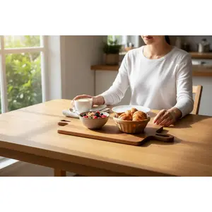 Acacia Wood Serving Tray – 65 x 30 x 1.5 cm – Serving Tray for Snacks & Drinks