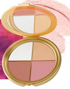 Eye & Cheek Palette - Eyeshadow and Highlighter Makeup, Face Highlighter Palette for Women, Multitasking Blush, Highlighting Eye & Cheek Palette, 4-In-1Makeup Palettes Kit, Natural Glow Contour Powder