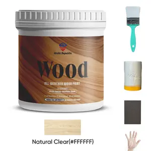 All-in-One Transparent Furniture & Patio Wood Paint Kit – Safe Water-Based Formula for All Types of Wood – No Sanding, Priming, or Varnish – Ideal for Furniture, Fences & Decks – 16 oz Wood Stain Oil-Based