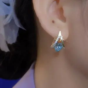 LisiZen Sweet High-end Temperament Geometric Heart Zircon Ear Buckles for Women Korean Retro Minimalist Fashion Personality Light Luxury Earrings DZEH1863 SpringStatements