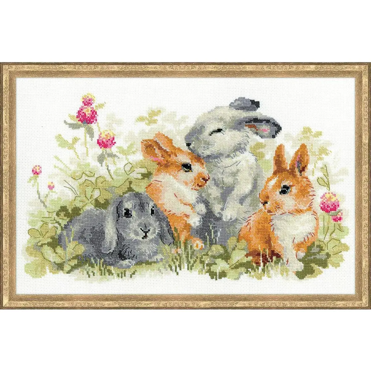 Funny Rabbits Counted Cross Stitch Kit by Riolis R1416