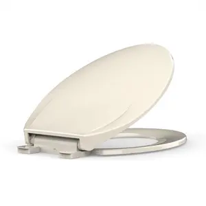 Elongated Toilet Seat with Quick-Release & Quick-Attach – Soft Close Plastic Toilet Seat, Easy Install & Clean – Universal Fit for Bathroom  19IN