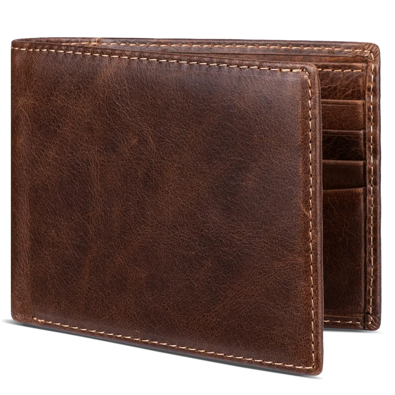 RFID Men's Genuine Leather Wallet - Classic Cow Hide Design with Elegant Gift Packaging & Secure RFID Protection System for Everyday Use