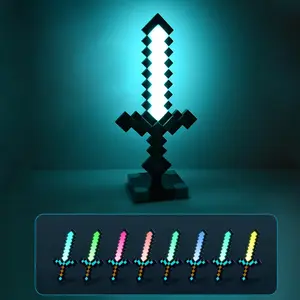 Diamond Sword Night Light Ornament, Color Changing Sword Game Accessory, Gift Toy Model, Table Lamp Decoration, Christmas Gift, Led Mood Light
