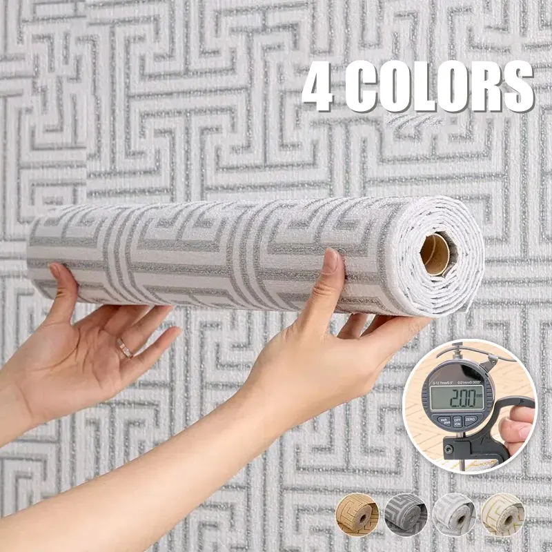 Self-Adhesive Linen Wall Paper, 2mm Thick Removable & Reusable, 50x300cm, 4 Colors, Indoor Home Office Decoration, Easy Installation, Self Adhesive Wallpaper