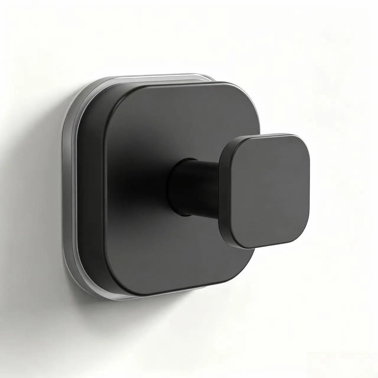 2 Pack Suction Cup Hooks for Shower, Heavy Duty No Drill Reusable Bathroom Hooks, Stainless Steel Towel & Robe Hooks for Glass, Mirror, Tile & Smooth Surfaces, Matte Black