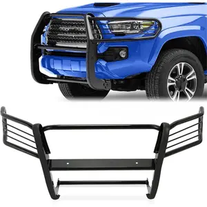 KQQIO Powder Coated Black Steel Brush Grill Guard - Front Bumper Grille Protection Bull Bar, Truck Auto Parts Accessories, Fits 2005-2014 Tacoma