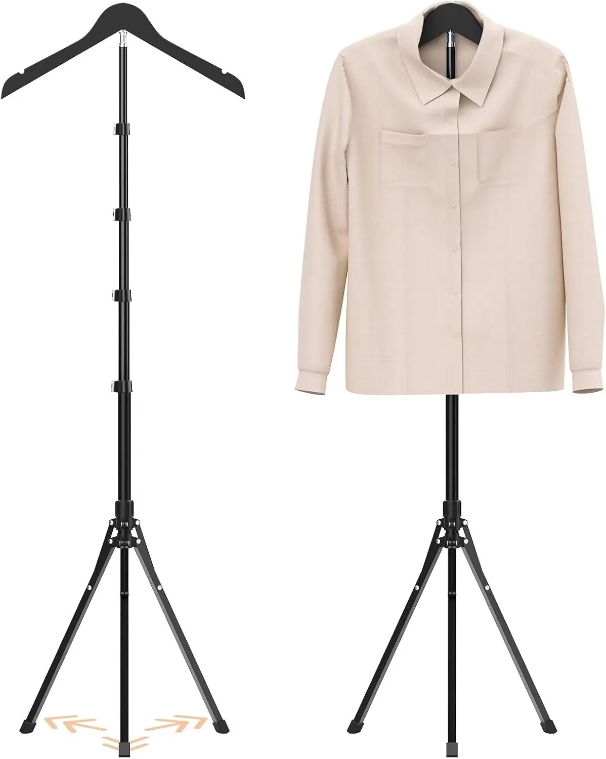 Adjustable 32-63 Inch Foldable Clothing Display Stand Mannequin Torso Multi-Use Steamer Rack for Retail Vendors Cap Gown Graduation Clothes Garment