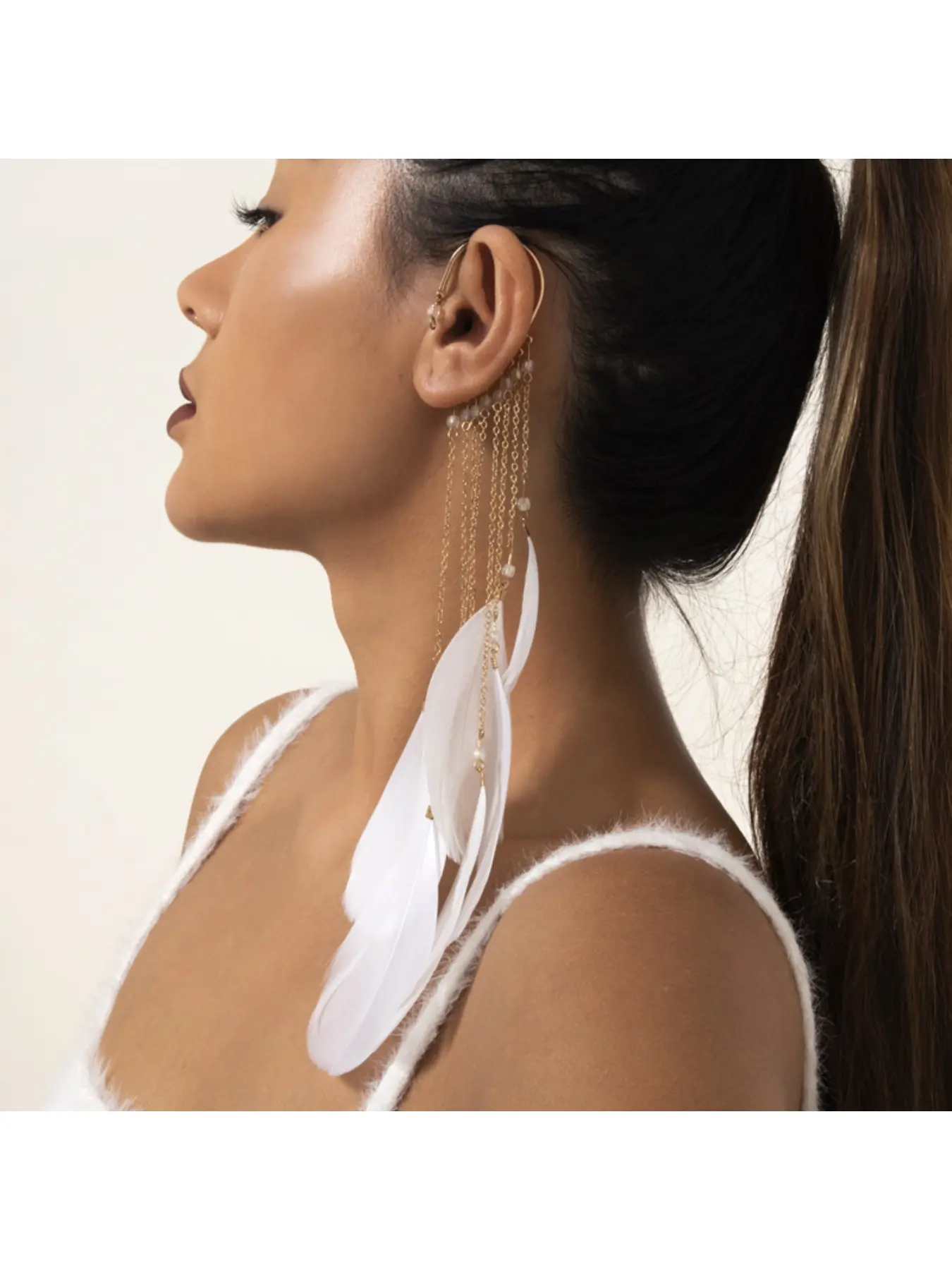 A package of European and American earrings, extremely fairy-like, exaggerated bohemian feather tassel long ear hangers for women Stylish Jewelry Fashion Earring Trendy Jewelry Dangle Earrings