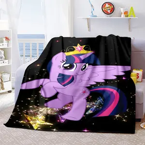 My Little Pony (25) Pattern Soft and Comfortable Flannel Blanket, Home Living Room Sofa Office Chair Napping Camping Machine Washable Four Seasons Blanket, Gift for Family, Friends, and Anime Fans, Christmas Decoratio