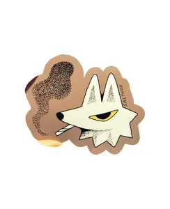punk smoking wolf sticker