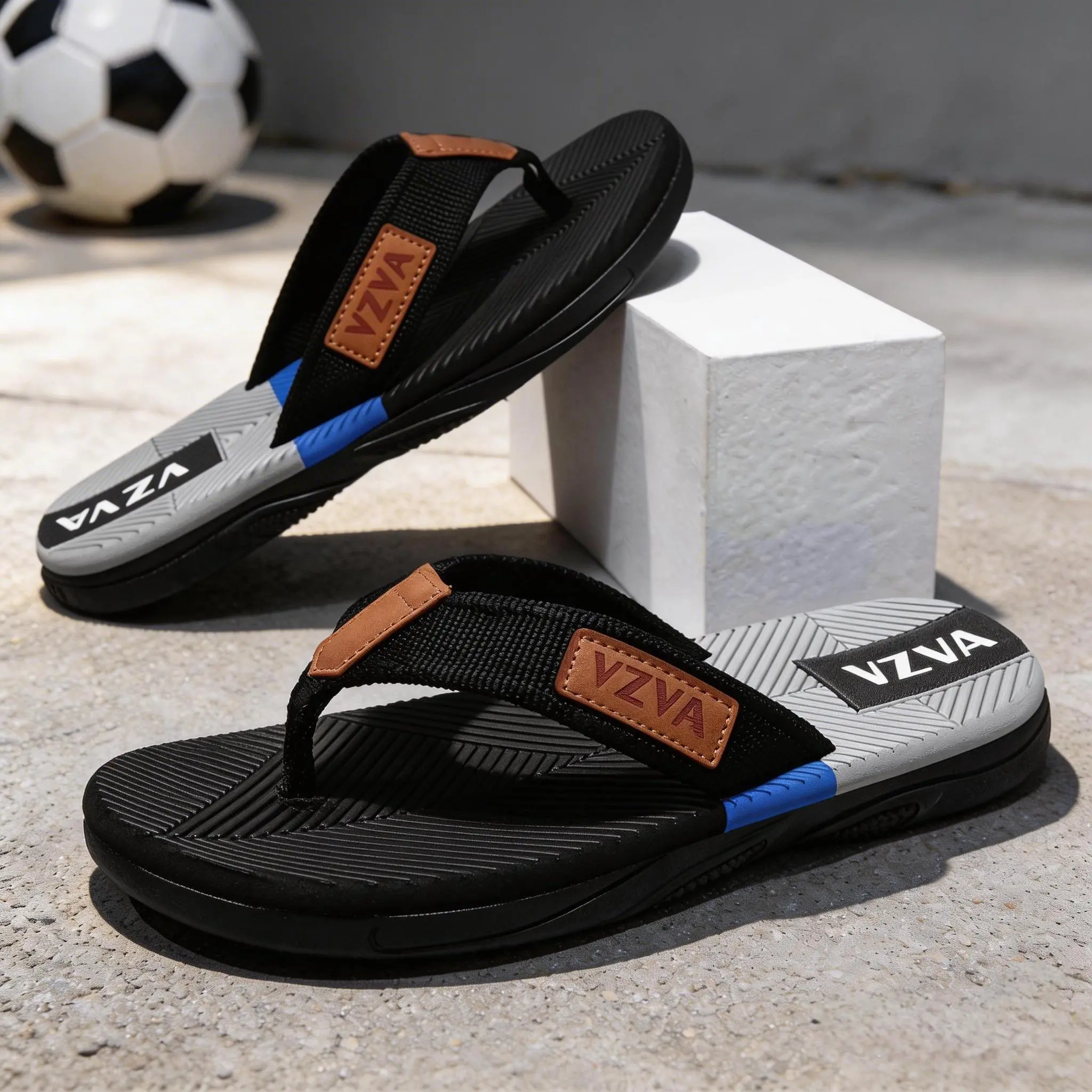 Men's EVA Sporty Flip Flops - Casual Beach Shoes, Slip-On, Wide, Lightweight, Soft Cushioned, Flexible, Water-Resistant, Non-Slip Sole Footwear, Breathable, Antislip Steps, Beach-Ready for Summer