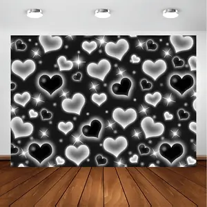 2D Flat Banner, Wall Decor Banner, Heart Valentine's Day Pull Flag, Photography Prop Background, Wedding Party Backdrop, Indoor Outdoor Home Decor, Anniversary Party Wedding Decoration, Photo Backdrops, Photo Studio Backdrop